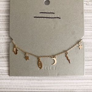 Urban Outfitters Jewelry - UO Gold Stars and Icons anklet bracelet NWT Urban Outfitters Jewelry - UO Gold Stars and Icons anklet bracelet NWT